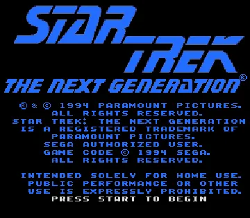 Star Trek - The Next Generation - Echoes from the Past (USA) (v1 screen shot title